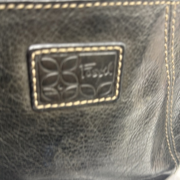 Fossil Black Leather Vintage Crossbody Bag built in wallet - Excellent condition - Picture 11 of 14